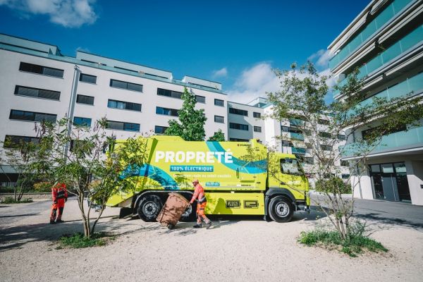 100 Prozent elektrische Abfallsammlung im Westen von Lausanne mit Elektro-Lkw